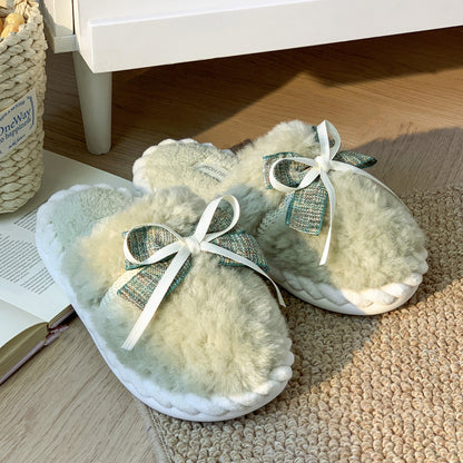 Lovely-cotton-bow-tie-slippers - www.lovelygirlusa.com