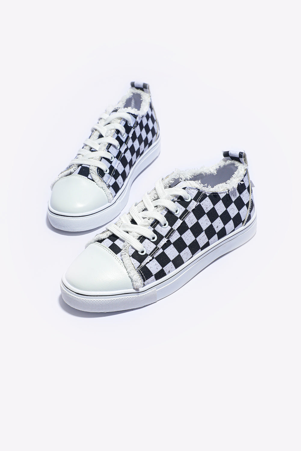 Black Checkered Sneakers