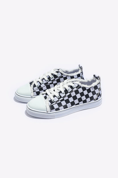 Black Checkered Sneakers